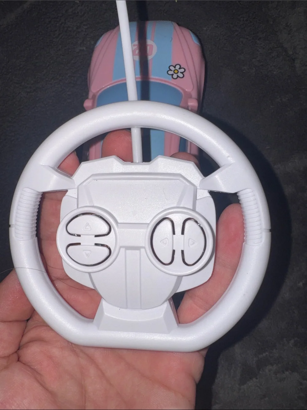 Used but works Sanrio My Melody Pink and Light Blue Remote Control Race Car